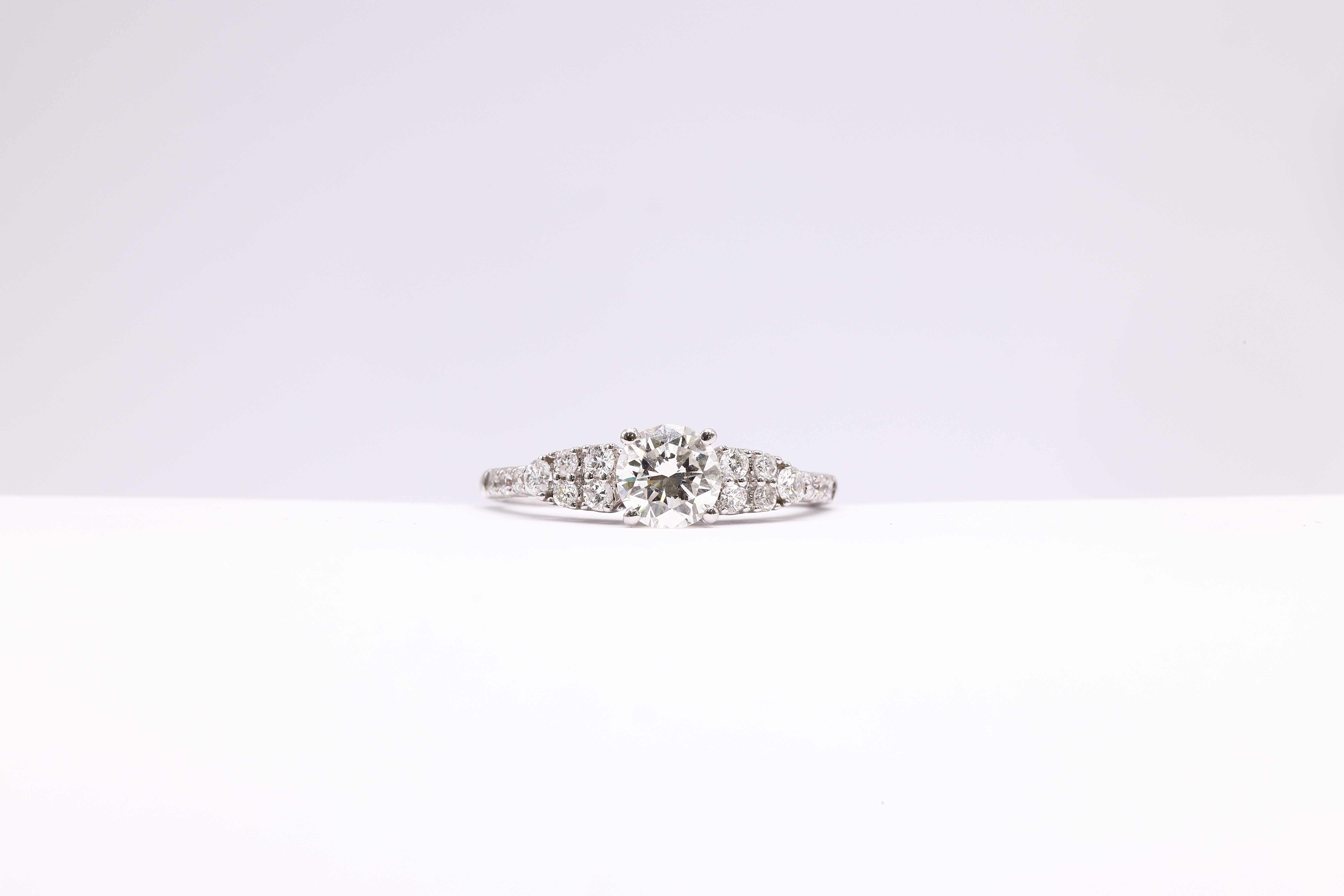 Round Diamond Cluster Side Ring