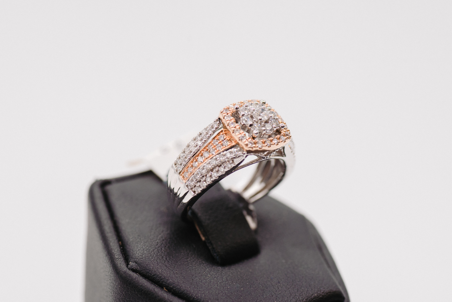 Two-Tone Rose & White Gold Cluster Ring